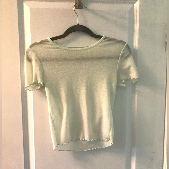 American Eagle transparent waffle knit tshirt size XS - Picture 2 of 4